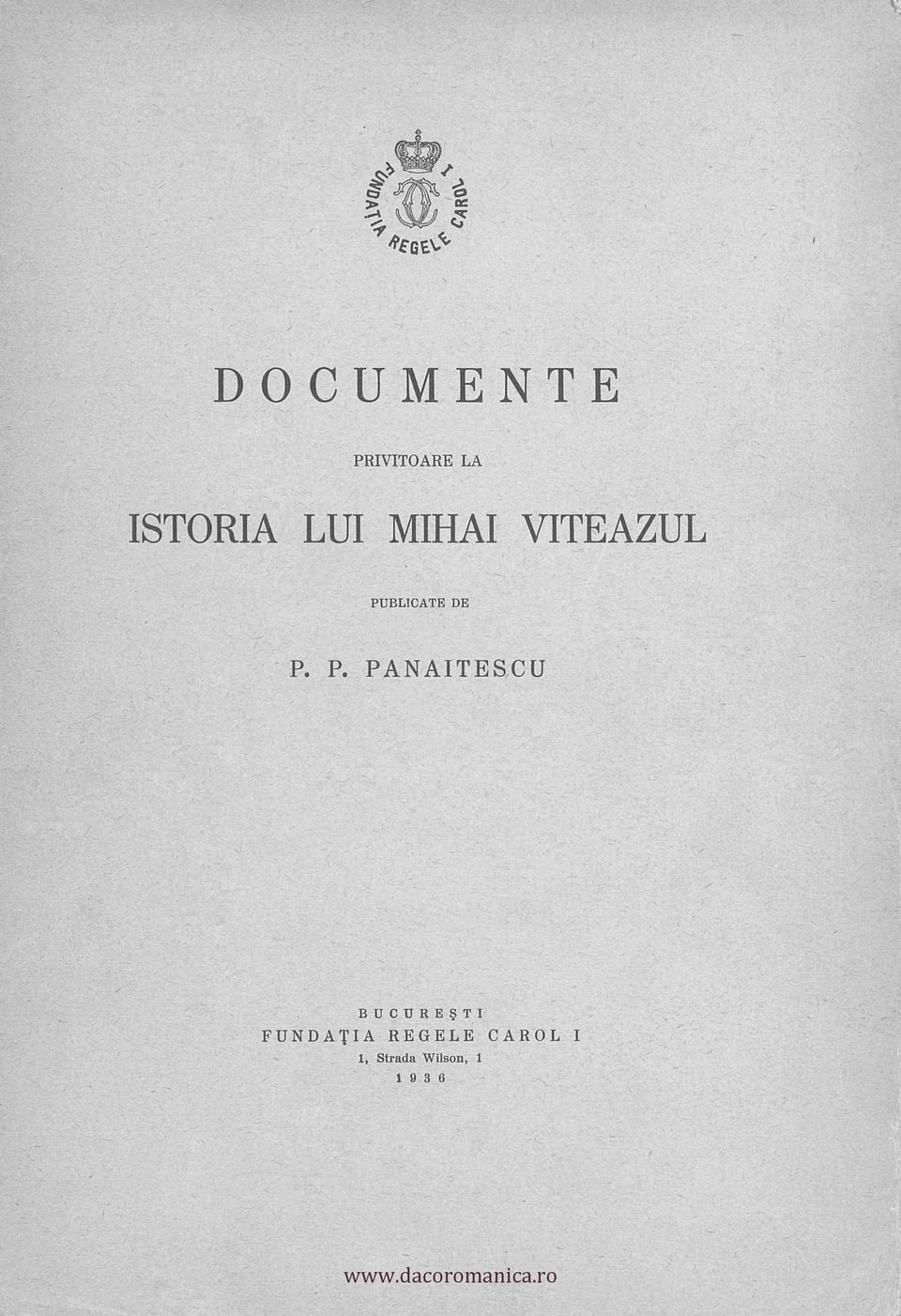 P. PANAITESCU BUCURE*TI FUNDATIA