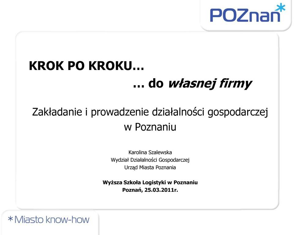 Wydział Działalności Gospodarczej Urząd Miasta Poznania