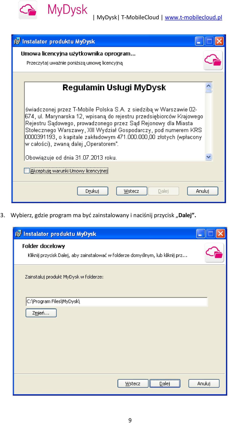 zainstalowany i