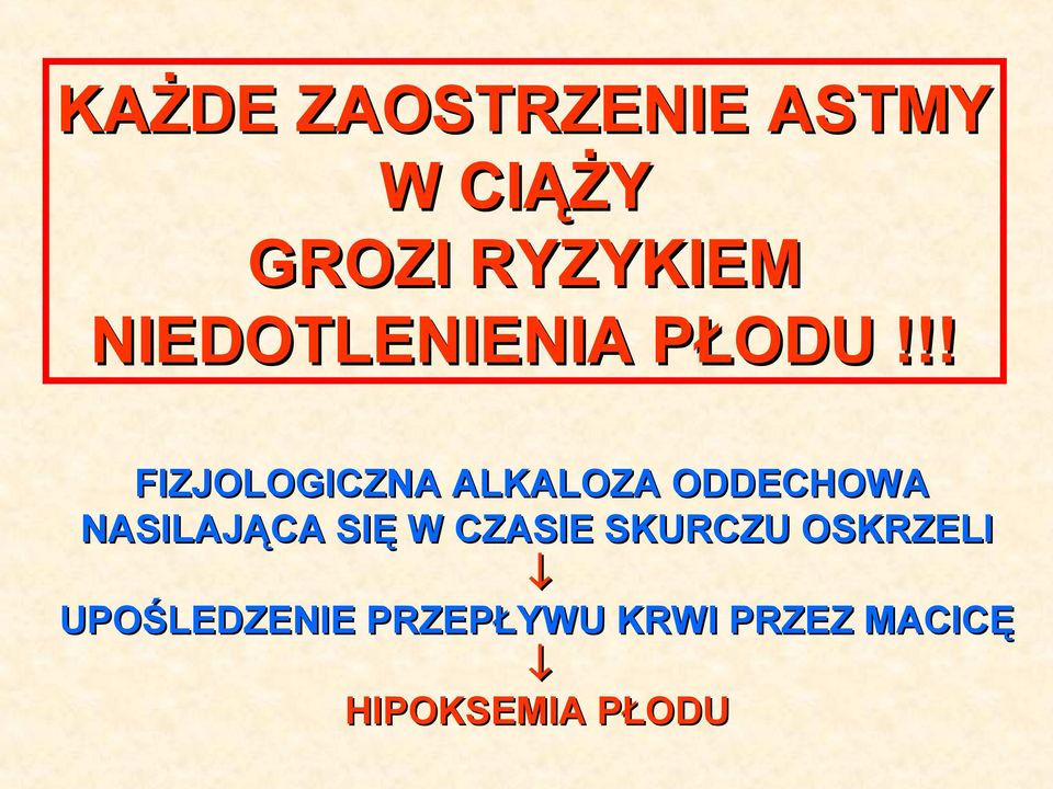 !! FIZJOLOGICZNA ALKALOZA ODDECHOWA NASILAJĄCA SIĘ