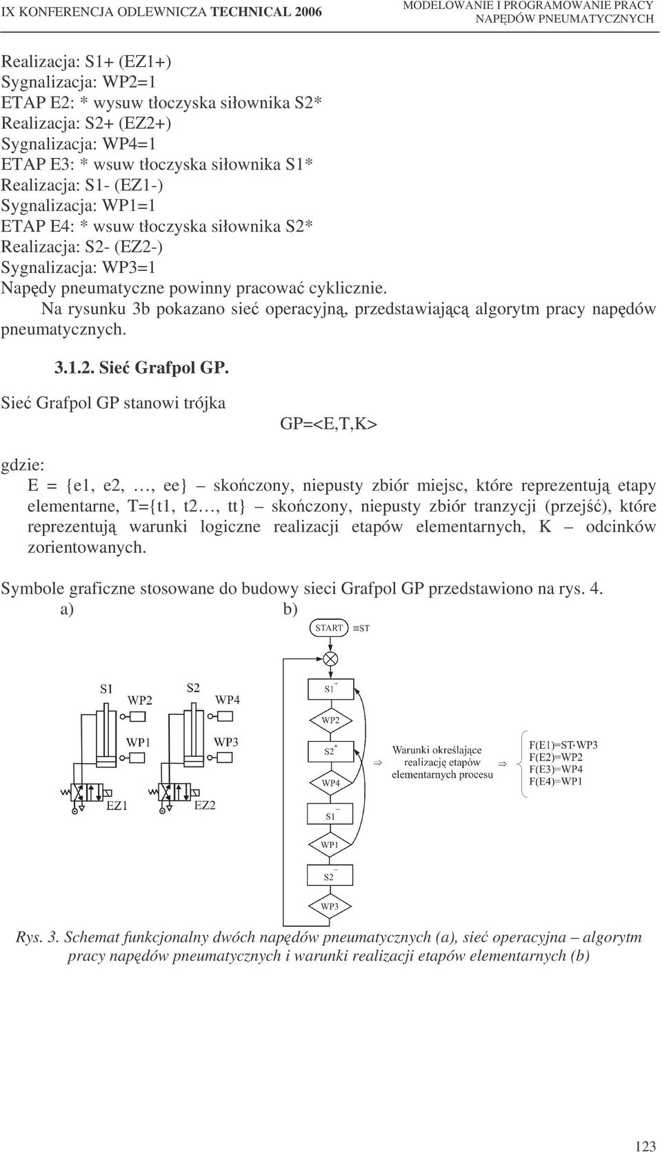 Na rysunku 3b pokazano sie operacyjn, przedstawiajc algorytm pracy napdów pneumatycznych. 3.1.2. Sie Grafpol GP.