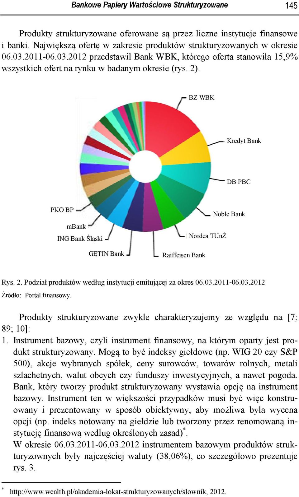 BZ WBK Kredyt Bank DB PBC PKO BP mbank ING Bank Śląski GETIN Bank Raiffeisen Bank Nordea TUnŻ Noble Bank Rys. 2. Podział produktów według instytucji emitującej za okres 06.03.