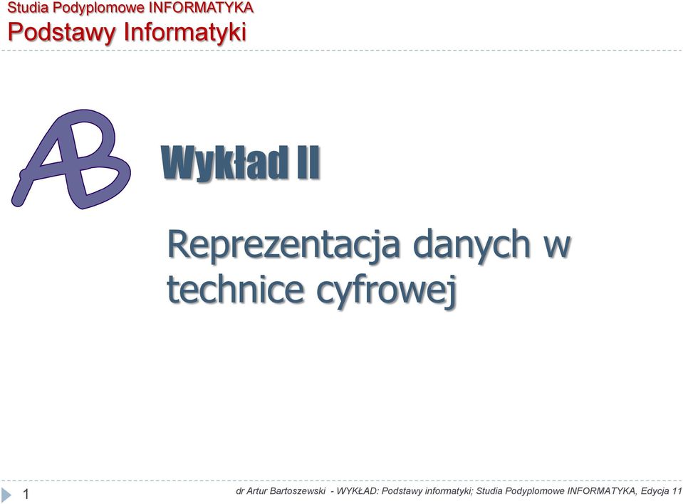 Informatyki Wykład II