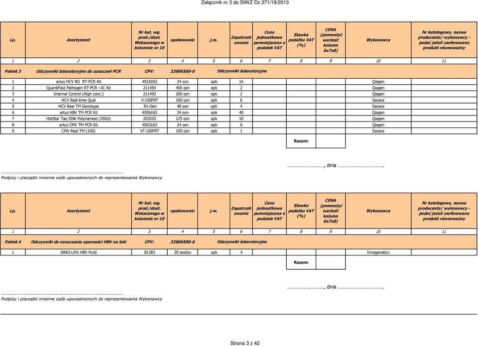 ) 211492 200 ozn opk 2 Qiagen 4 HCV Real time Qual V-100FRT 100 ozn opk 6 Sacace 5 HCV Real TM Genotype R1-Gen 48 ozn opk 4 Sacace 6 artus HBV TM PCR Kit 4506163 24 ozn opk 40 Qiagen 7