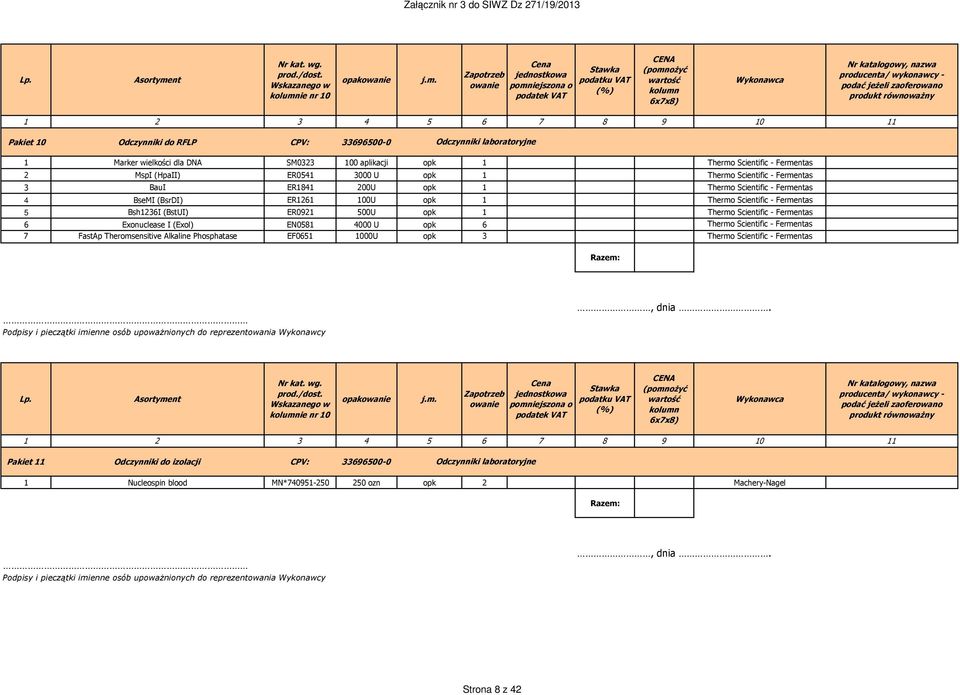 ER0921 500U opk 1 Thermo Scientific - Fermentas 6 Exonuclease I (Exol) EN0581 4000 U opk 6 Thermo Scientific - Fermentas 7 FastAp Theromsensitive Alkaline Phosphatase EF0651 1000U