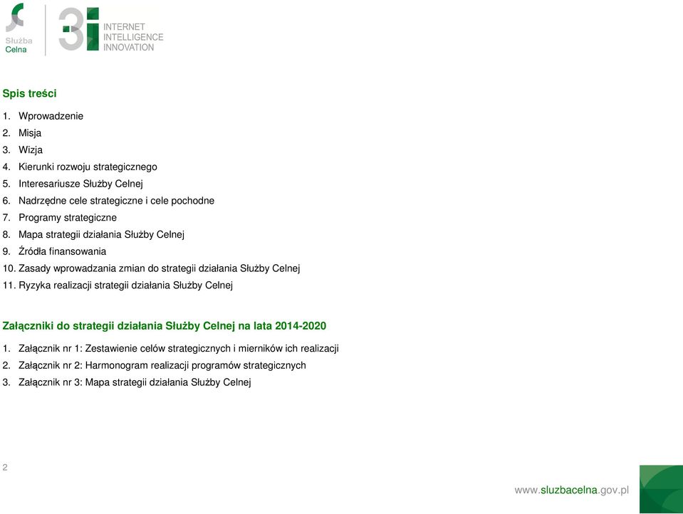 Zasady wprowadzania zmian do strategii działania Służby Celnej 11.