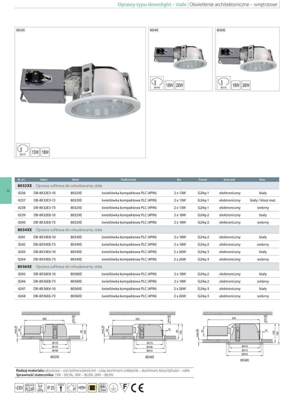 DB-8X32E3-13 8032XE świetlówka kompaktowa PLC (4PIN) 2 x 13W G24q-1 elektroniczny biały / klosz mat.