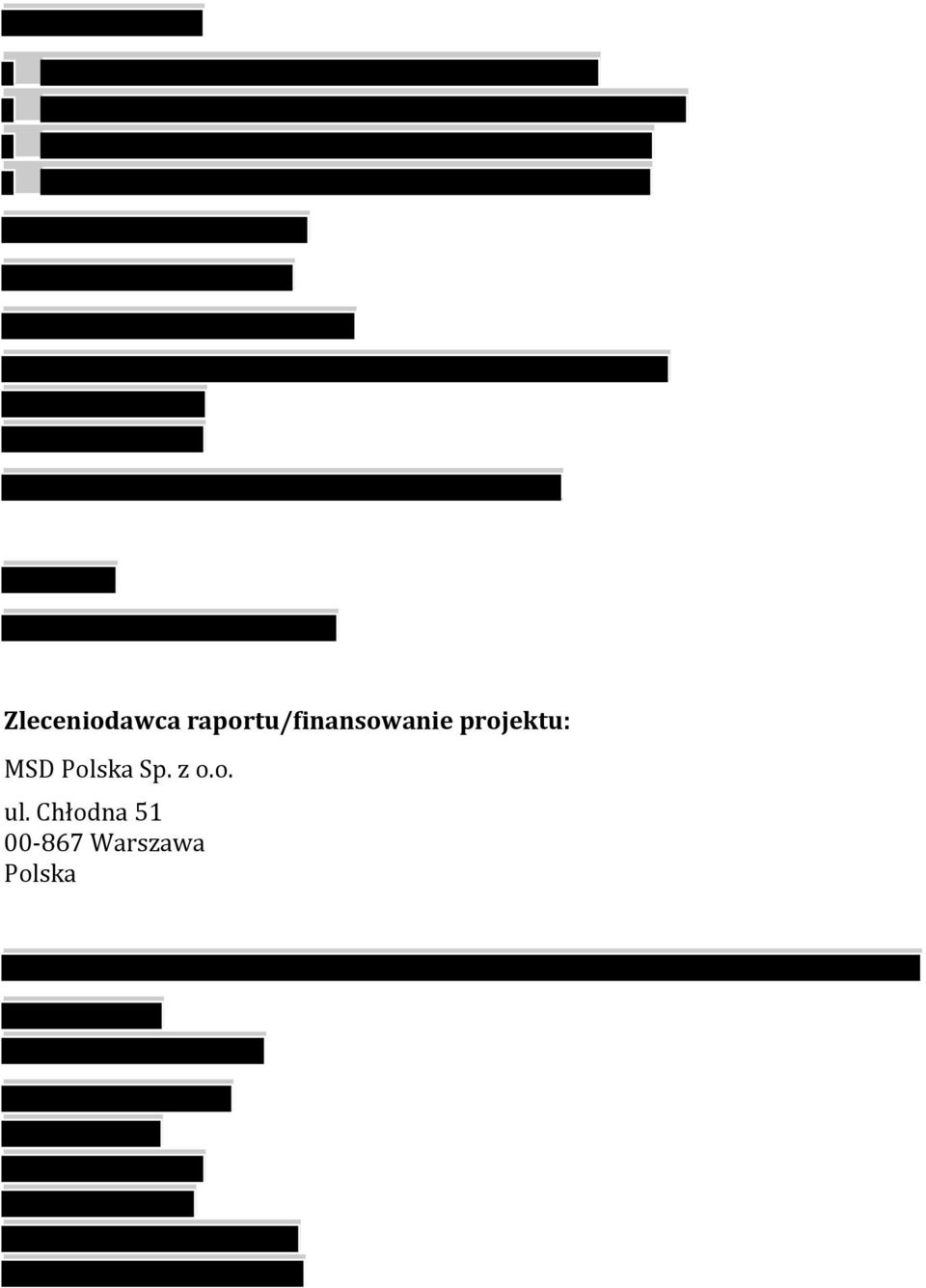 projektu: MSD Polska Sp.