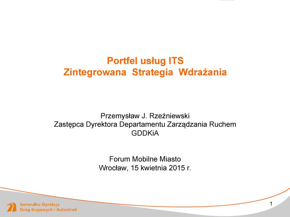 Rzeźniewski Zastępca Dyrektora Departamentu