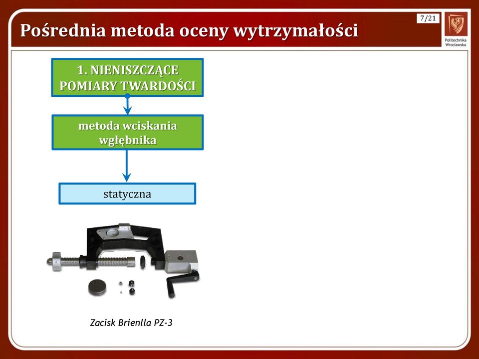 NIENISZCZĄCE POMIARY TWARDOŚCI