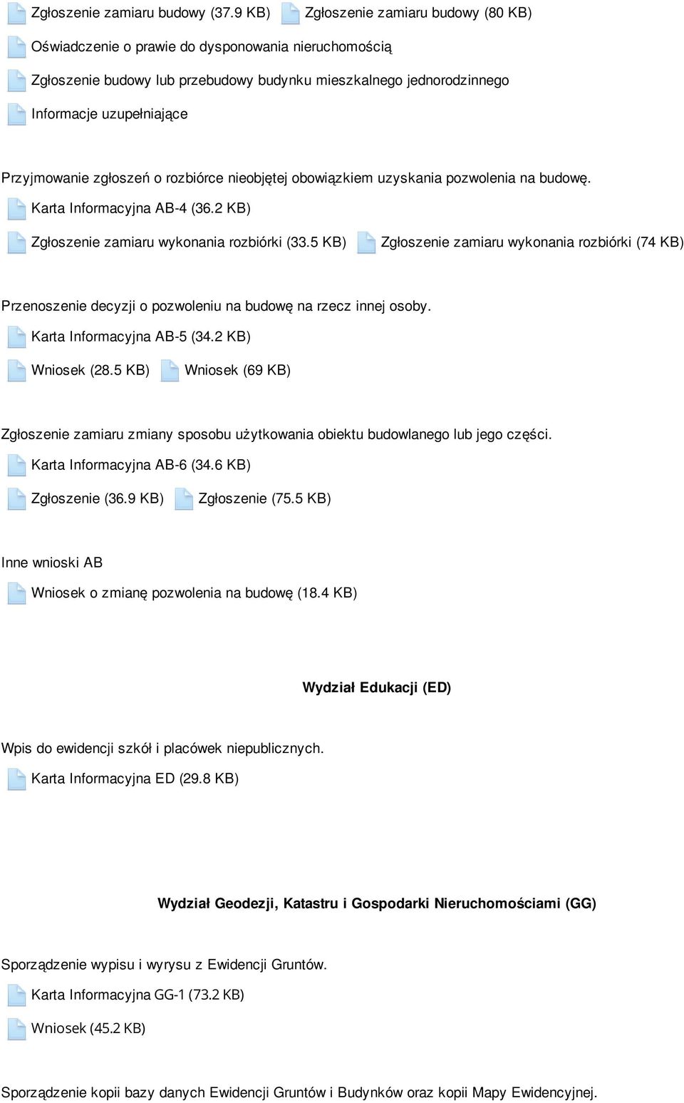 Przyjmowanie zgłoszeń o rozbiórce nieobjętej obowiązkiem uzyskania pozwolenia na budowę. Karta Informacyjna AB-4 (36.2 KB) Zgłoszenie zamiaru wykonania rozbiórki (33.