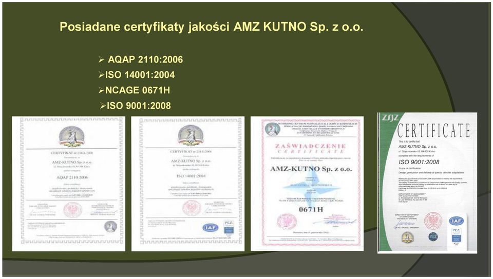 o. AQAP 2110:2006 ISO
