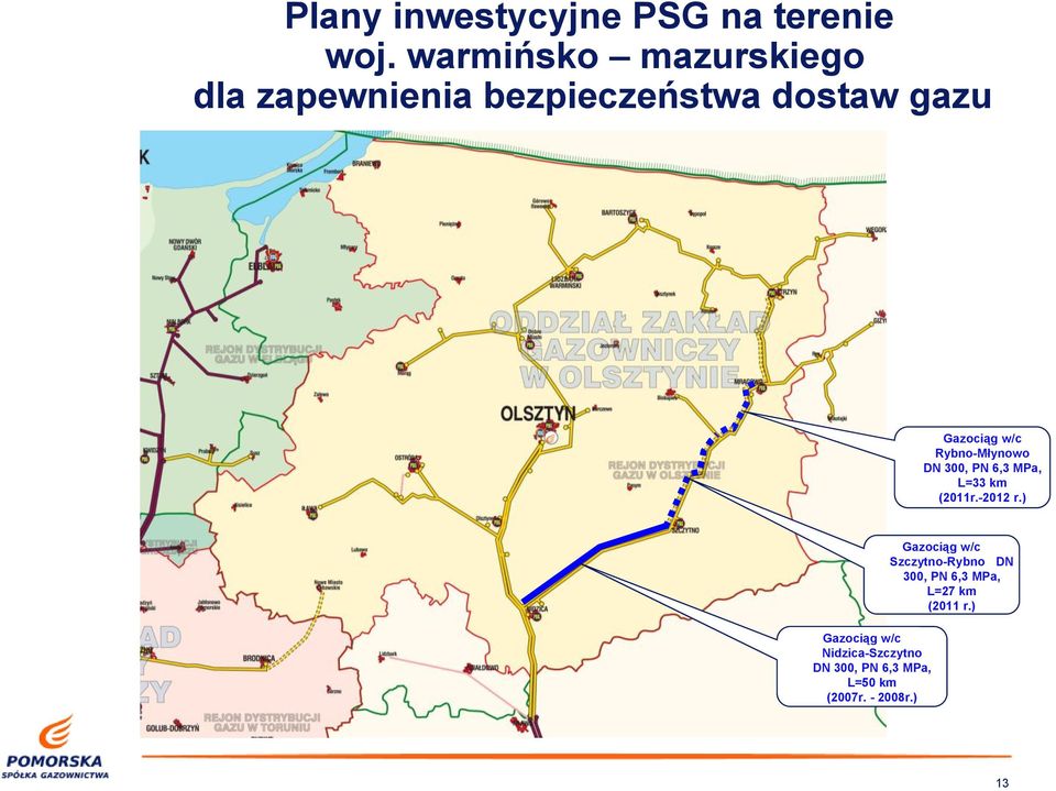 ) Nidzica-Szczytno L=50 km