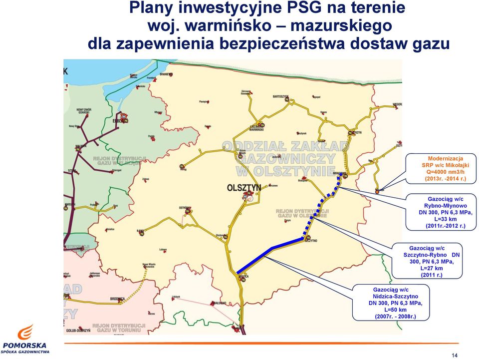 -2012 r.) Nidzica-Szczytno L=50 km (2007r.