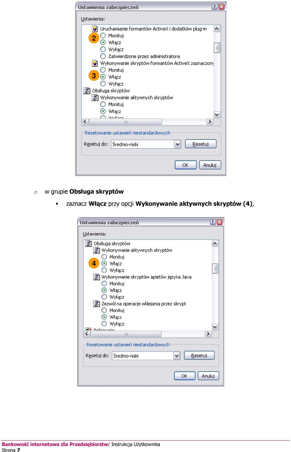 przy opcji Wykonywanie