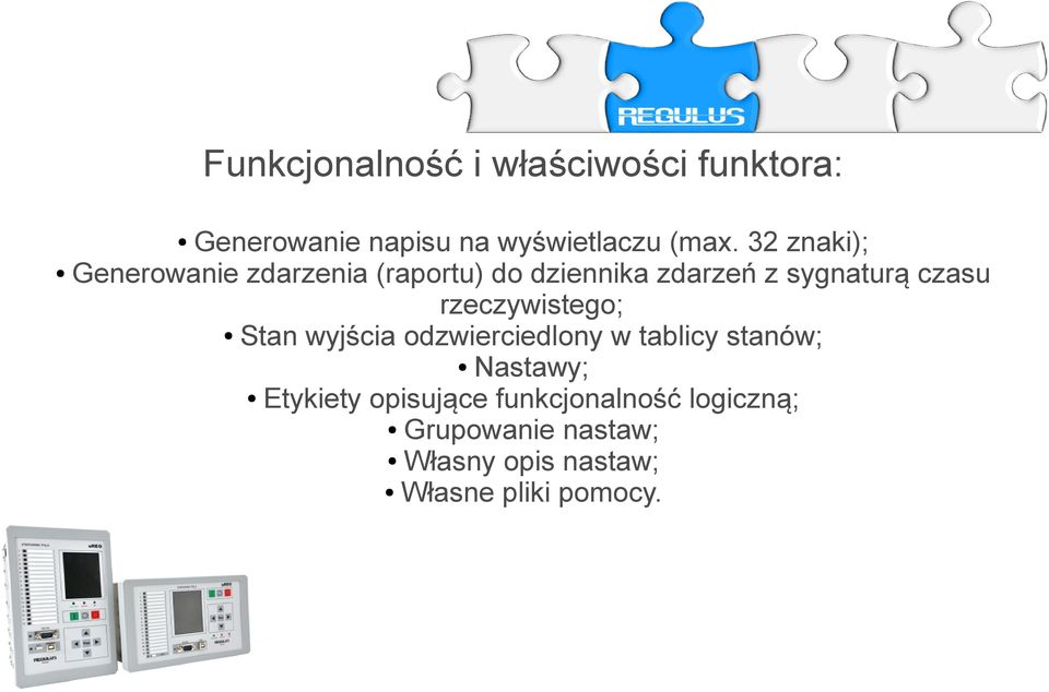 rzeczywistego; Stan wyjścia odzwierciedlony w tablicy stanów; Nastawy; Etykiety