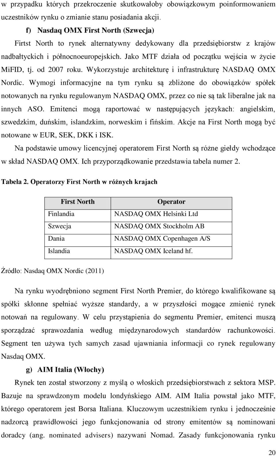 Jako MTF działa od początku wejścia w życie MiFID, tj. od 2007 roku. Wykorzystuje architekturę i infrastrukturę NASDAQ OMX Nordic.