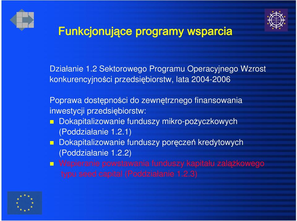 dostępności do zewnętrznego finansowania inwestycji przedsiębiorstw: Dokapitalizowanie funduszy