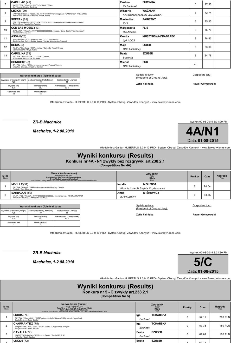 SOPRAN () Maximilian PARKITNY DRP / DEU / Wałach / 00 / DE0 / ciemnogniada / Stakkato Gold / Naomi Gilbert Reiss / Maximilian Parkitny KKJ COMBAS MOSELY () Małgorzata FLIS DWB / DEN / Wałach / 00 /