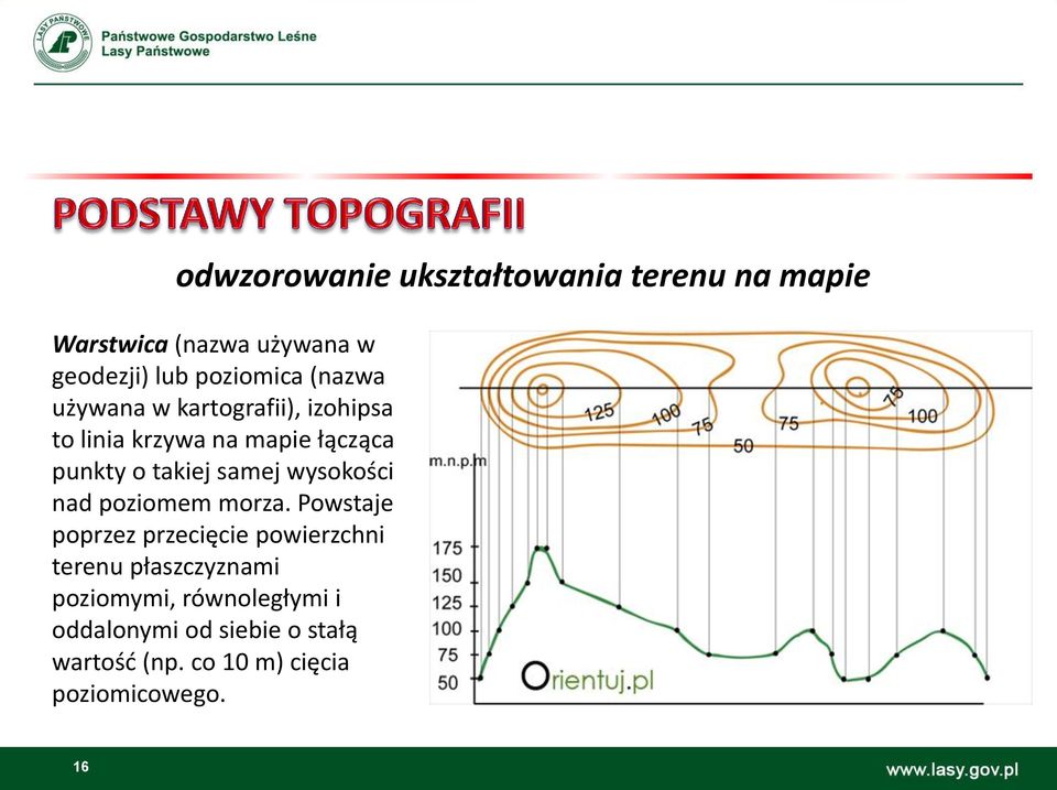 wysokości nad poziomem morza.