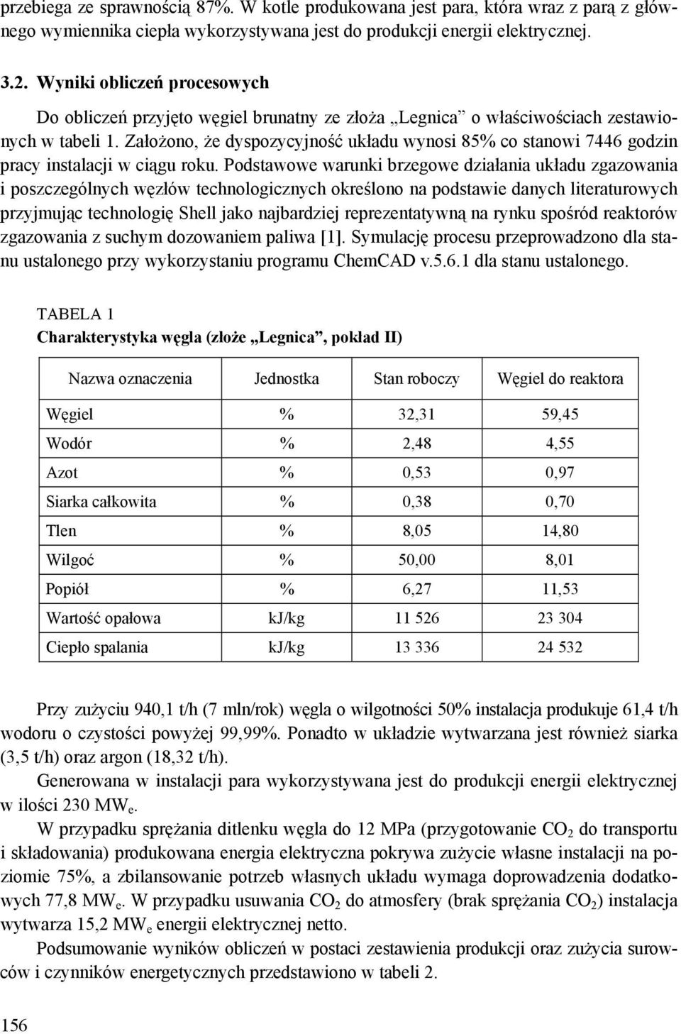 Założono, że dyspozycyjność układu wynosi 85% co stanowi 7446 godzin pracy instalacji w ciągu roku.