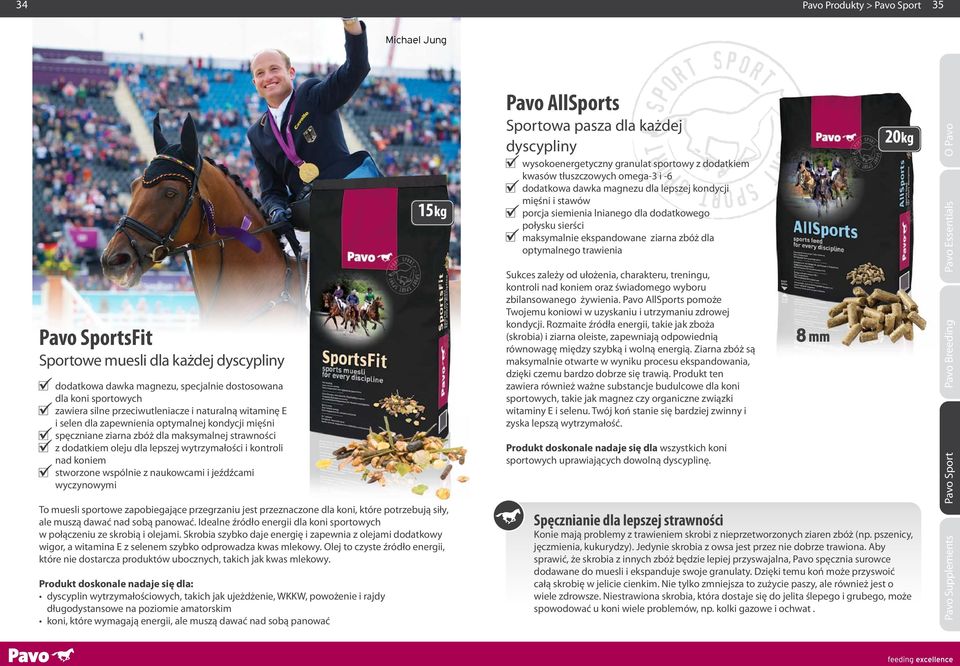 wspólnie z naukowcami i jeźdźcami wyczynowymi 15 kg To muesli sportowe zapobiegające przegrzaniu jest przeznaczone dla koni, które potrzebują siły, ale muszą dawać nad sobą panować.