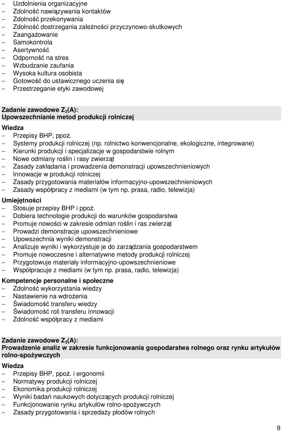 Systemy produkcji rolniczej (np.