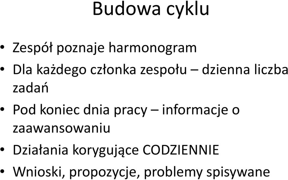 pracy informacje o zaawansowaniu Działania
