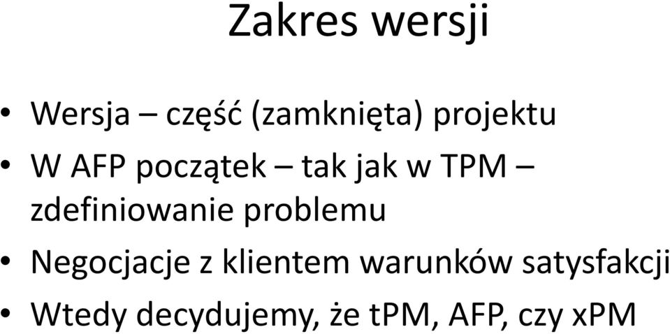 zdefiniowanie problemu Negocjacje z klientem