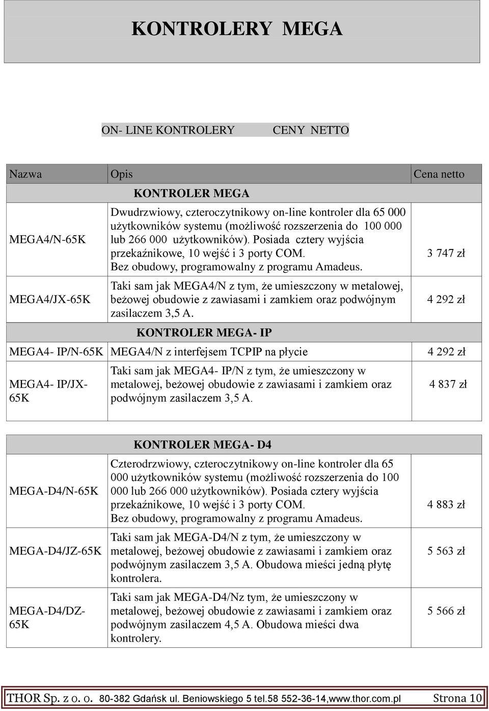 Taki sam jak MEGA4/N z tym, że umieszczony w metalowej, beżowej obudowie z zawiasami i zamkiem oraz podwójnym zasilaczem 3,5 A.