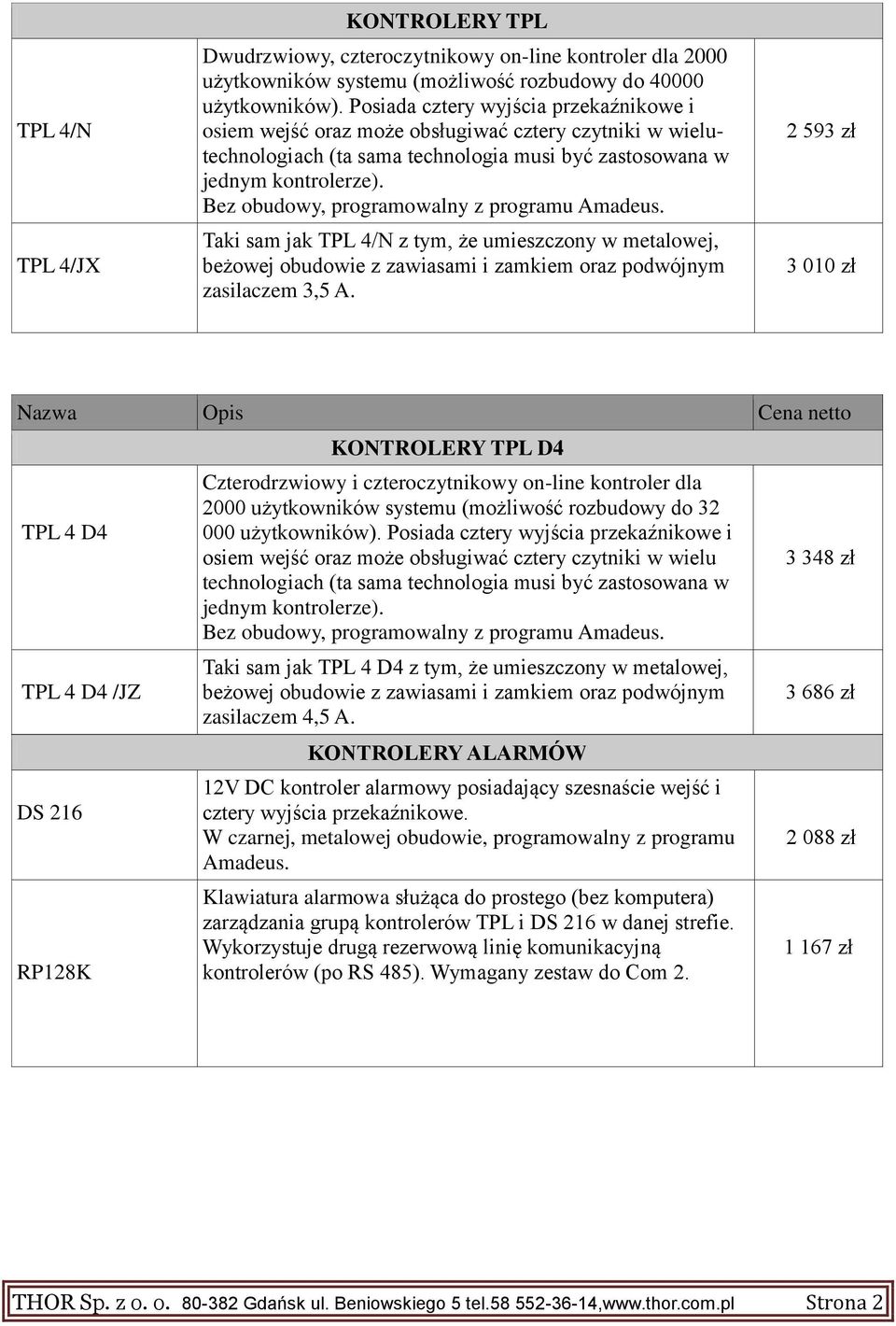 Taki sam jak TPL 4/N z tym, że umieszczony w metalowej, beżowej obudowie z zawiasami i zamkiem oraz podwójnym zasilaczem 3,5 A.