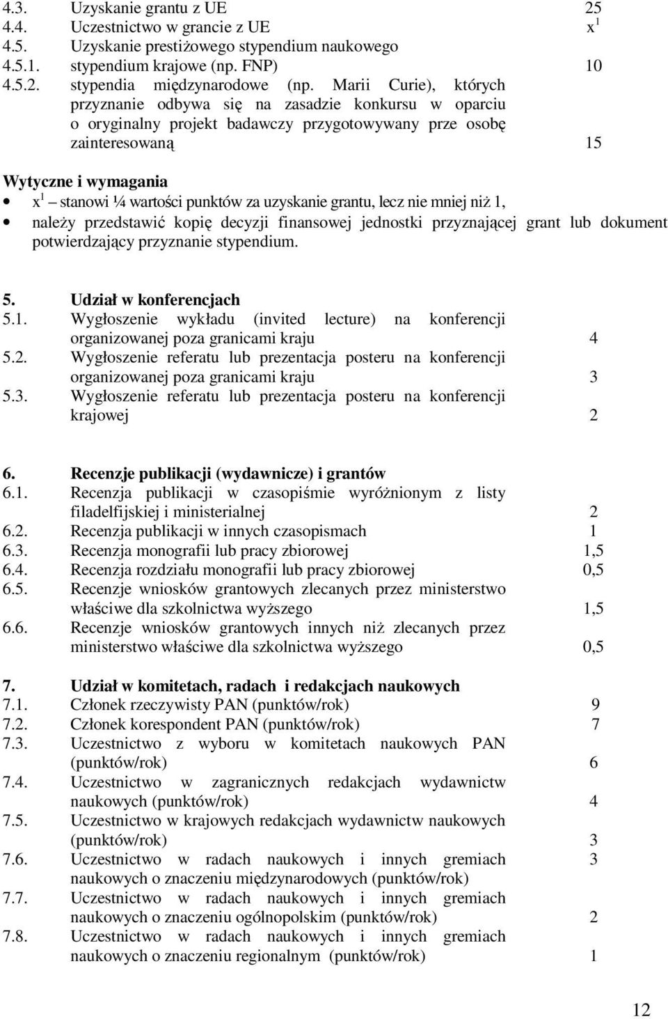 za uzyskanie grantu, lecz nie mniej niż, należy przedstawić kopię decyzji finansowej jednostki przyznającej grant lub dokument potwierdzający przyznanie stypendium. 5. Udział w konferencjach 5.