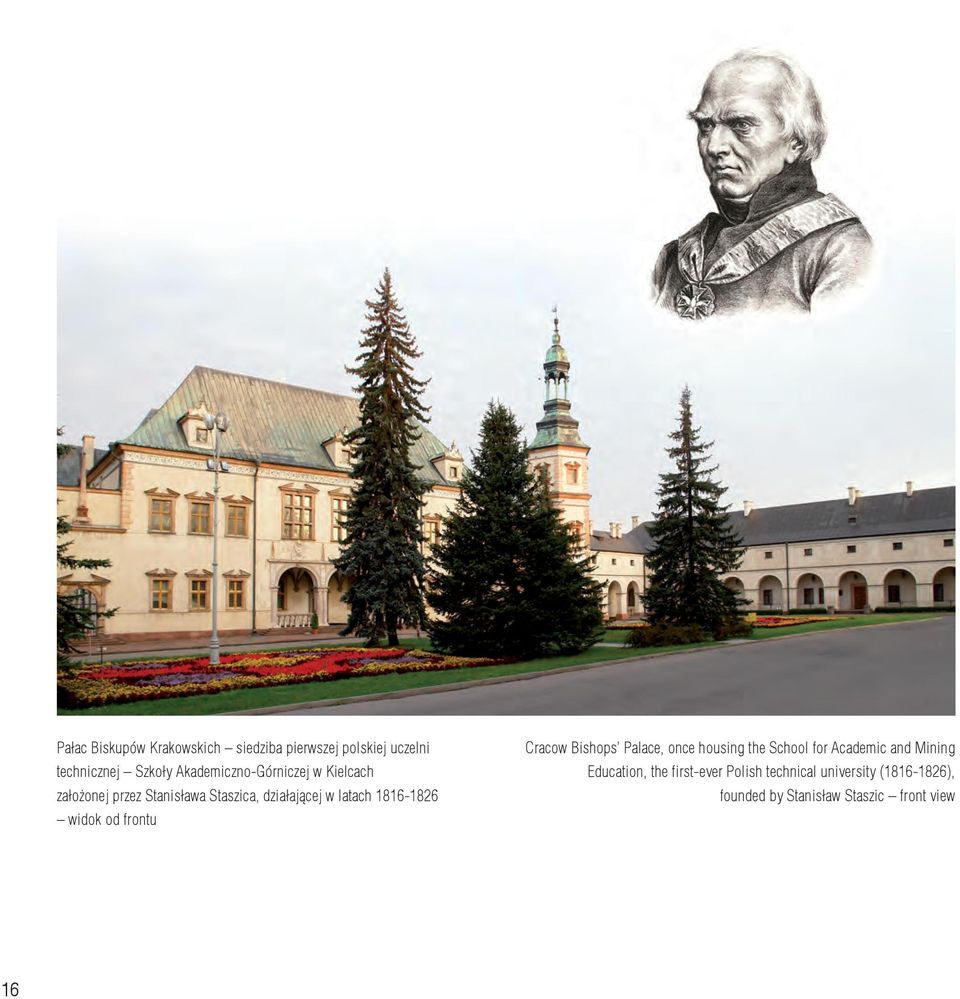 1816-1826 widok od frontu Cracow Bishops Palace, once housing the School for Academic and