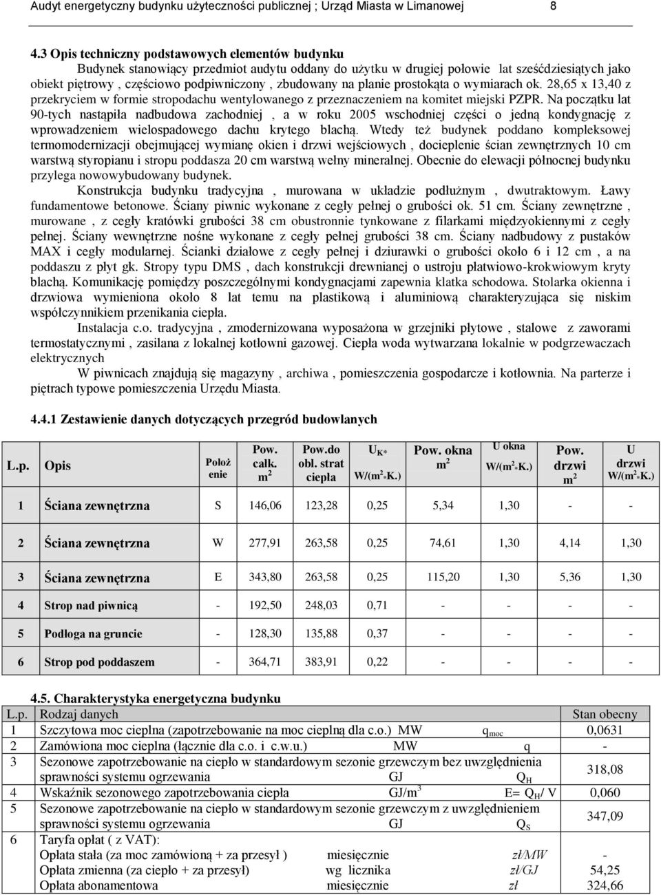 na planie prostokąta o wymiarach ok. 28,65 x 13,40 z przekryciem w formie stropodachu wentylowanego z przeznaczeniem na komitet miejski PZPR.