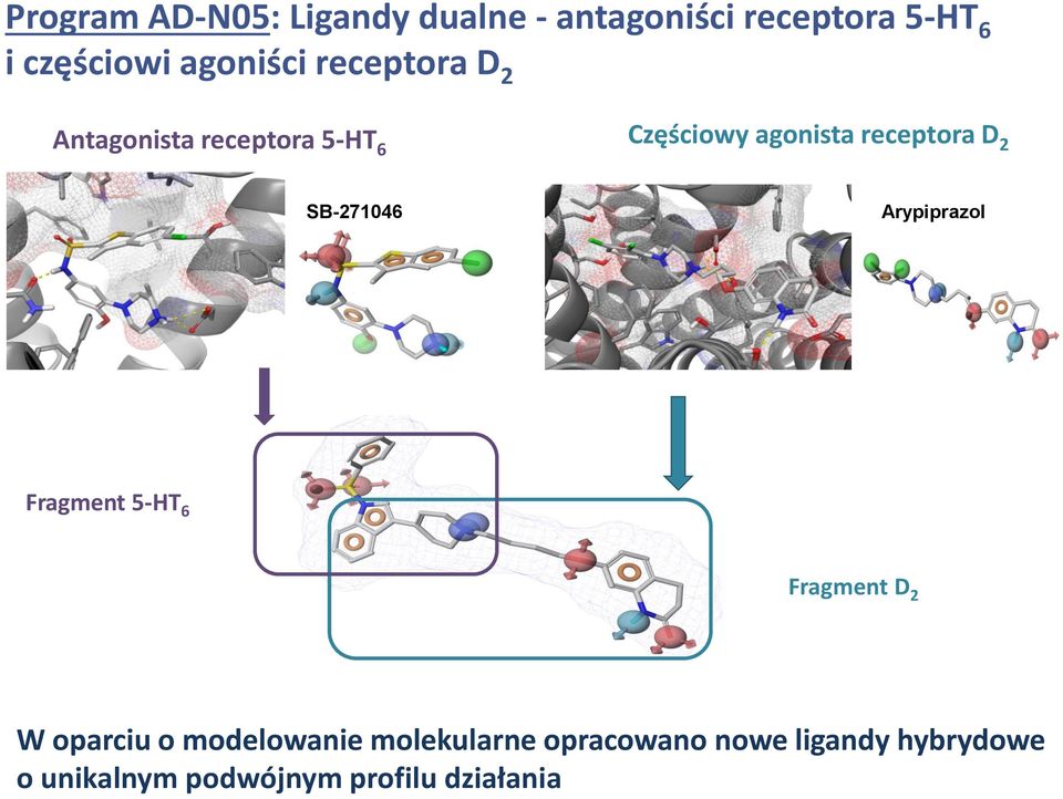 receptora D 2 SB-271046 Arypiprazol Fragment 5-HT 6 Fragment D 2 W oparciu o