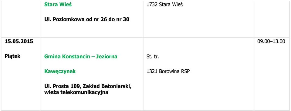 00 Gmina Konstancin Jeziorna Kawęczynek 1321