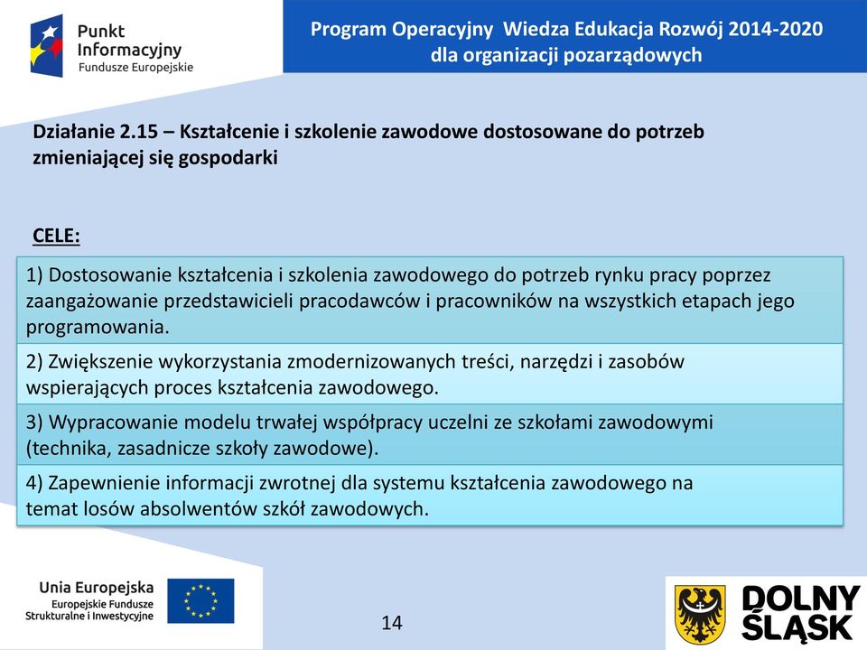 pracy poprzez zaangażowanie przedstawicieli pracodawców i pracowników na wszystkich etapach jego programowania.