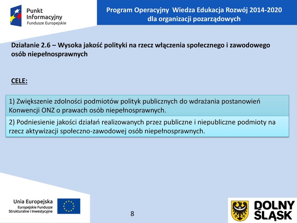 Zwiększenie zdolności podmiotów polityk publicznych do wdrażania postanowień Konwencji ONZ o