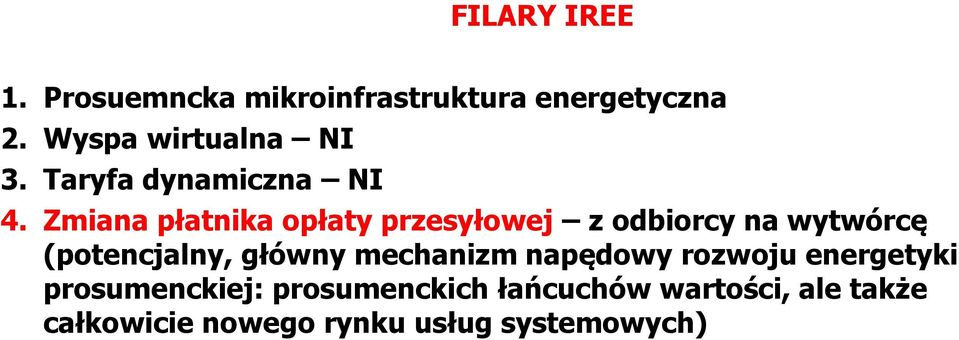 Zmiana płatnika opłaty przesyłowej z odbiorcy na wytwórcę (potencjalny, główny