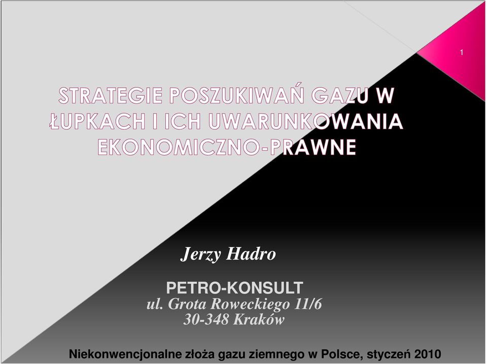 Kraków Niekonwencjonalne złoŝa