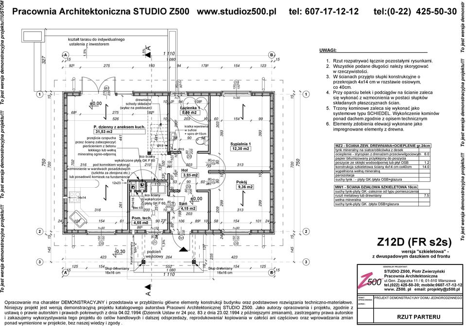 lub wełną mineralną ognio-odporną lico ściany wykończone płytą GK F 60 36 0 pod komnikiem wykonać wzmocnienie w warstwach posadzkowych (szlichta za zbrojona etc.