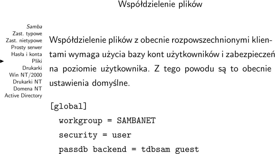 zabezpieczeń na poziomie użytkownika.
