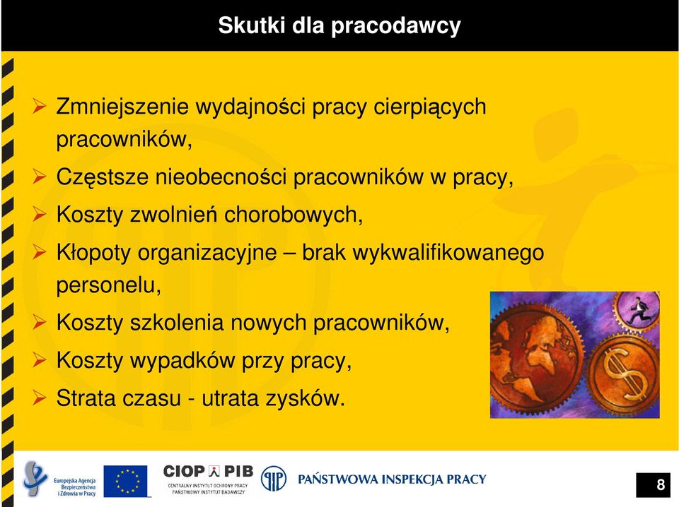 chorobowych, Kłopoty organizacyjne brak wykwalifikowanego personelu, Koszty