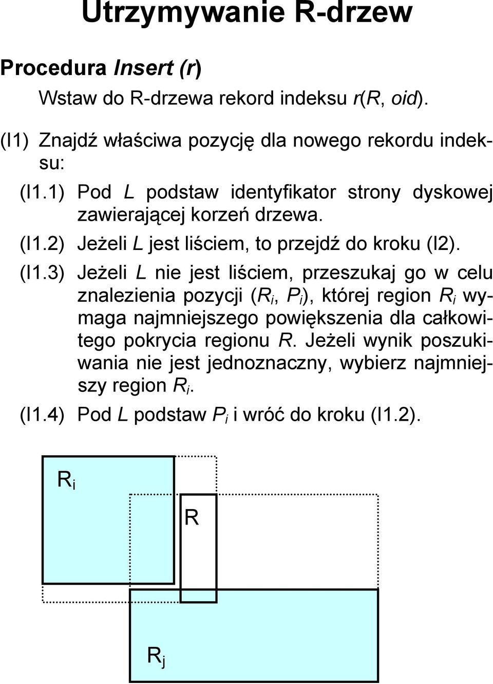 2) Jeżeli L jest liściem, to przejdź do kroku (I2). (I1.