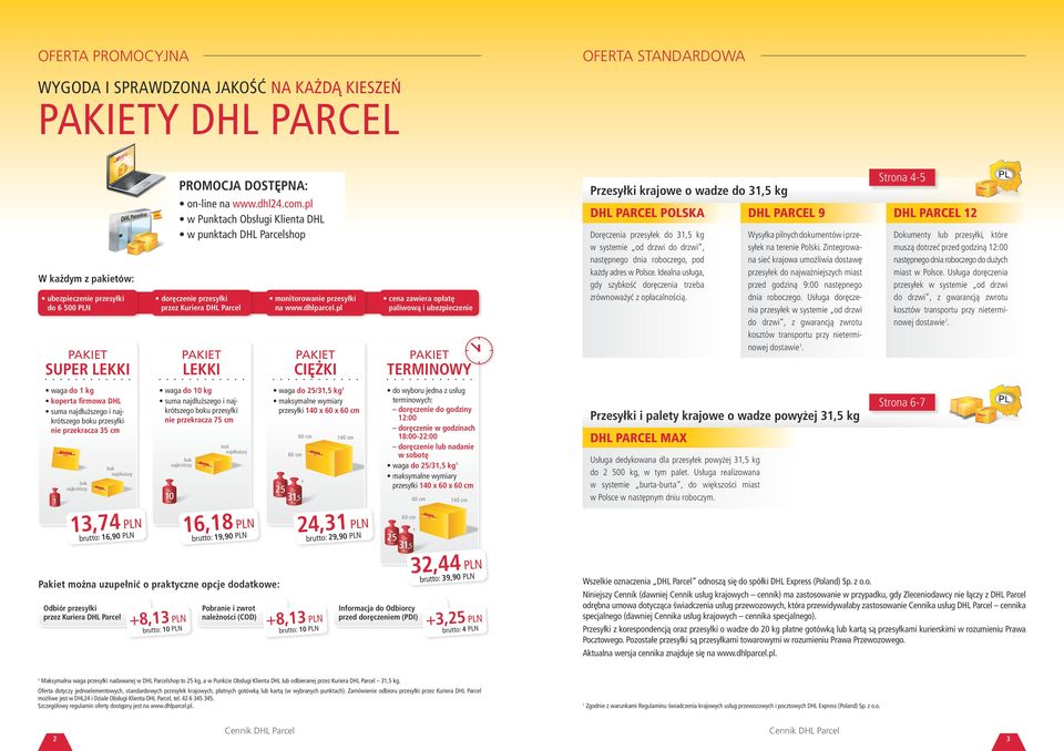 CENNIK USŁUG DHL PARCEL - PDF Free Download