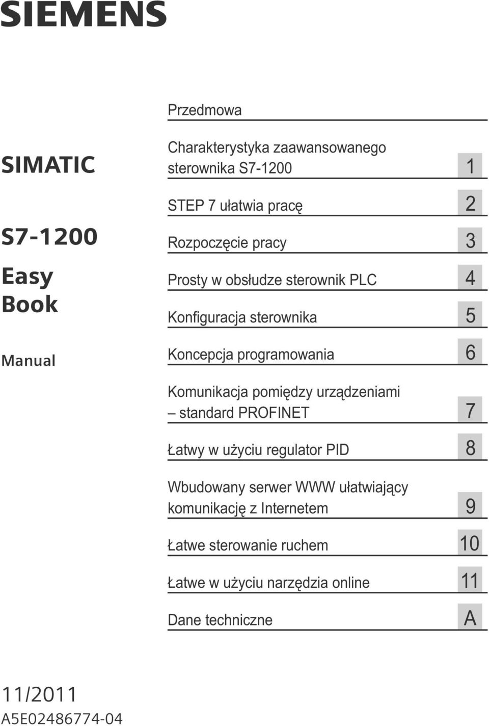 pomiędzy urządzeniami standard PROFINET 7 Łatwy w użyciu regulator PID 8 Wbudowany serwer WWW ułatwiający komunikację