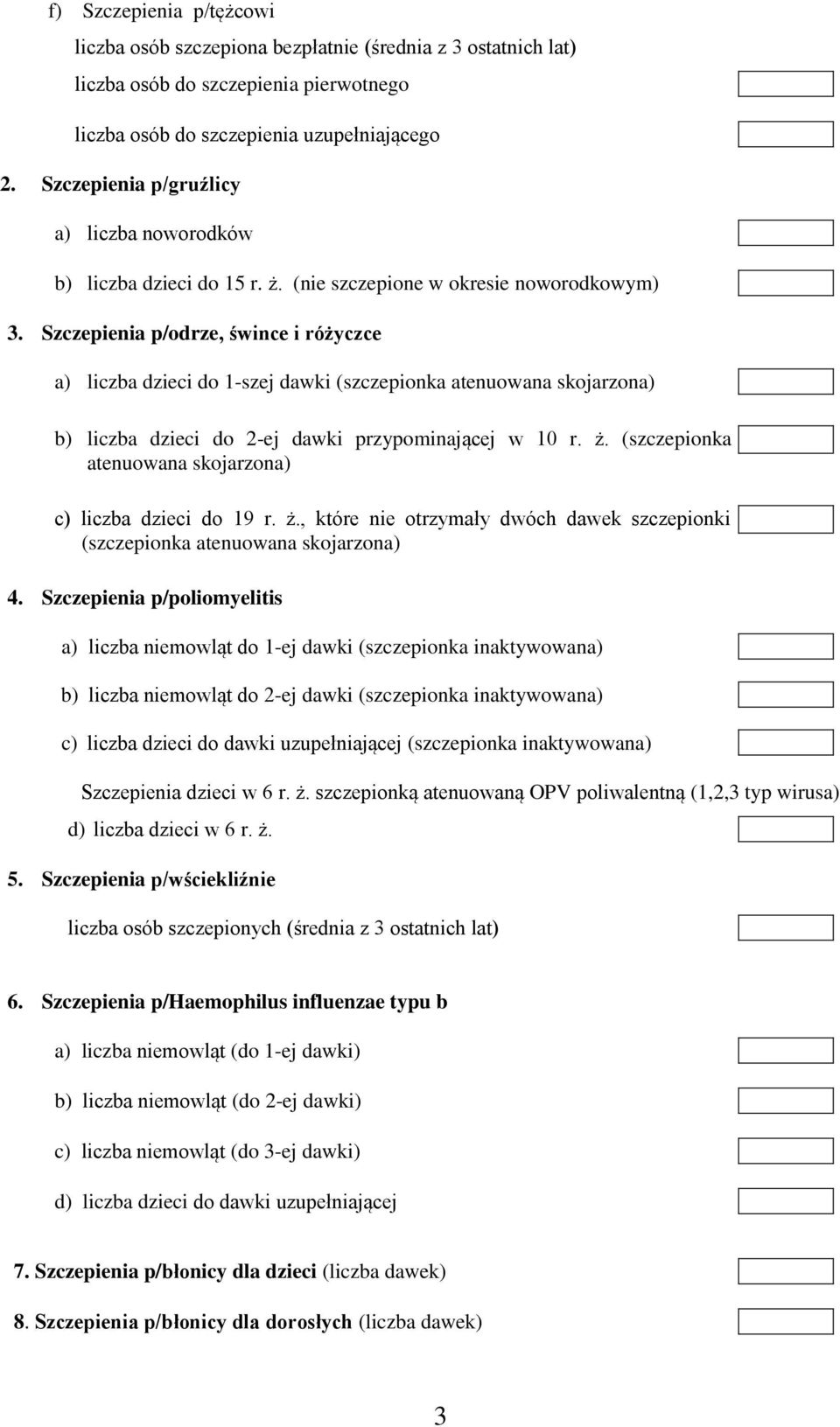 Szczepienia p/odrze, śwince i różyczce a) liczba dzieci do 1-szej dawki (szczepionka atenuowana skojarzona) b) liczba dzieci do 2-ej dawki przypominającej w 10 r. ż.