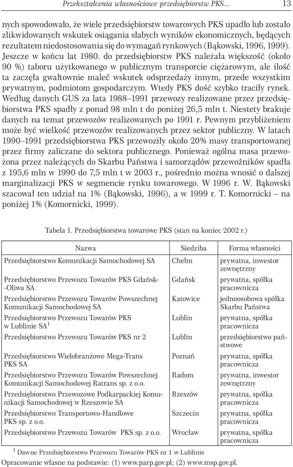 rynkowych (Bąkowski, 1996, 1999). Jeszcze w końcu lat 1980.
