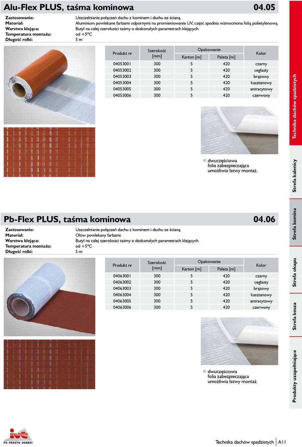 Temperatura montażu: od +5ºC Długość rolki: 5 m Szerokość Karton [m] Paleta [m] 04053001 300 5 420 czarny 04053002 300 5 420 ceglasty 04053003 300 5 420 brązowy 04053004 300 5 420 kasztanowy 04053005