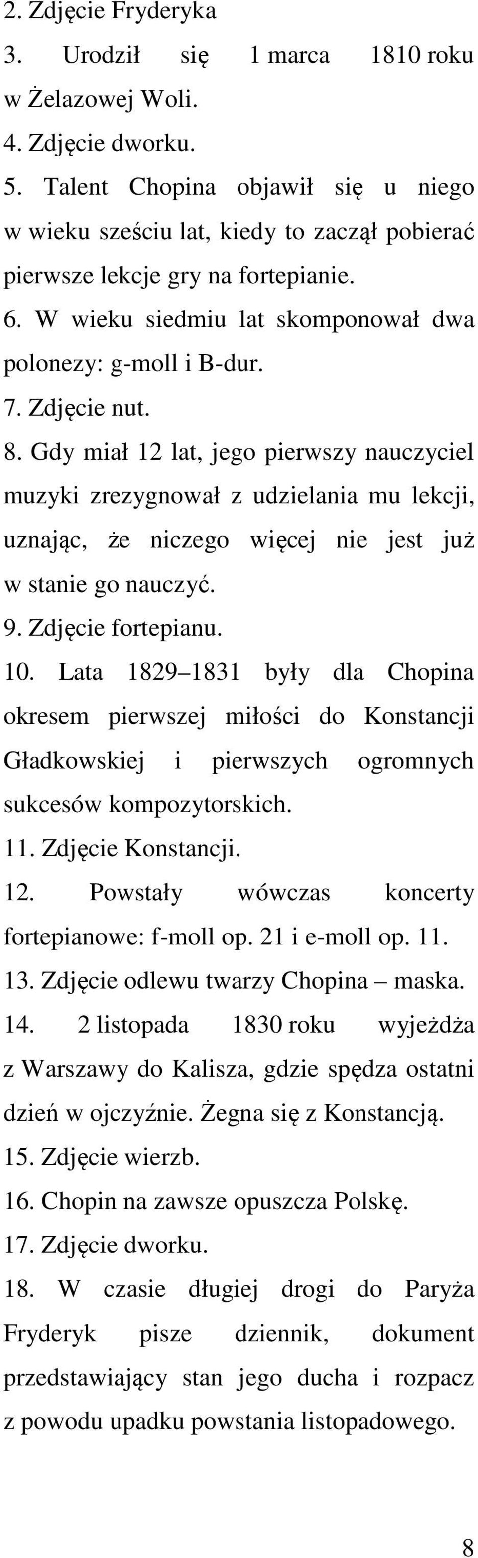 Gdy miał 12 lat, jego pierwszy nauczyciel muzyki zrezygnował z udzielania mu lekcji, uznając, że niczego więcej nie jest już w stanie go nauczyć. 9. Zdjęcie fortepianu. 10.